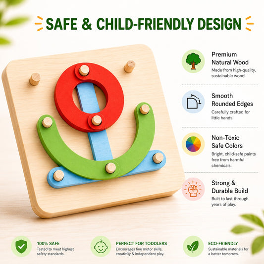 Wooden Montessori Building & Creative Construction Toy for Kids