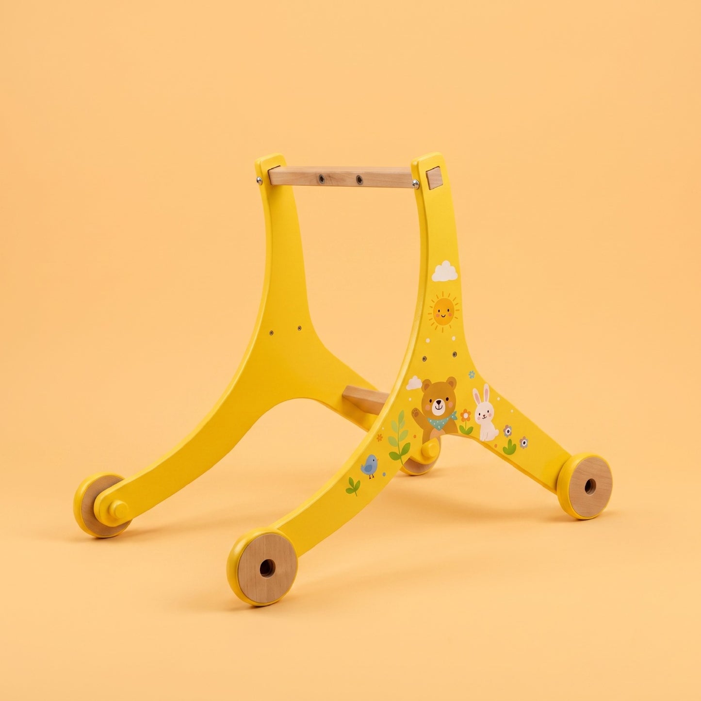 2-in-1 Wooden Push Walker & Ride-On Toy for Toddlers