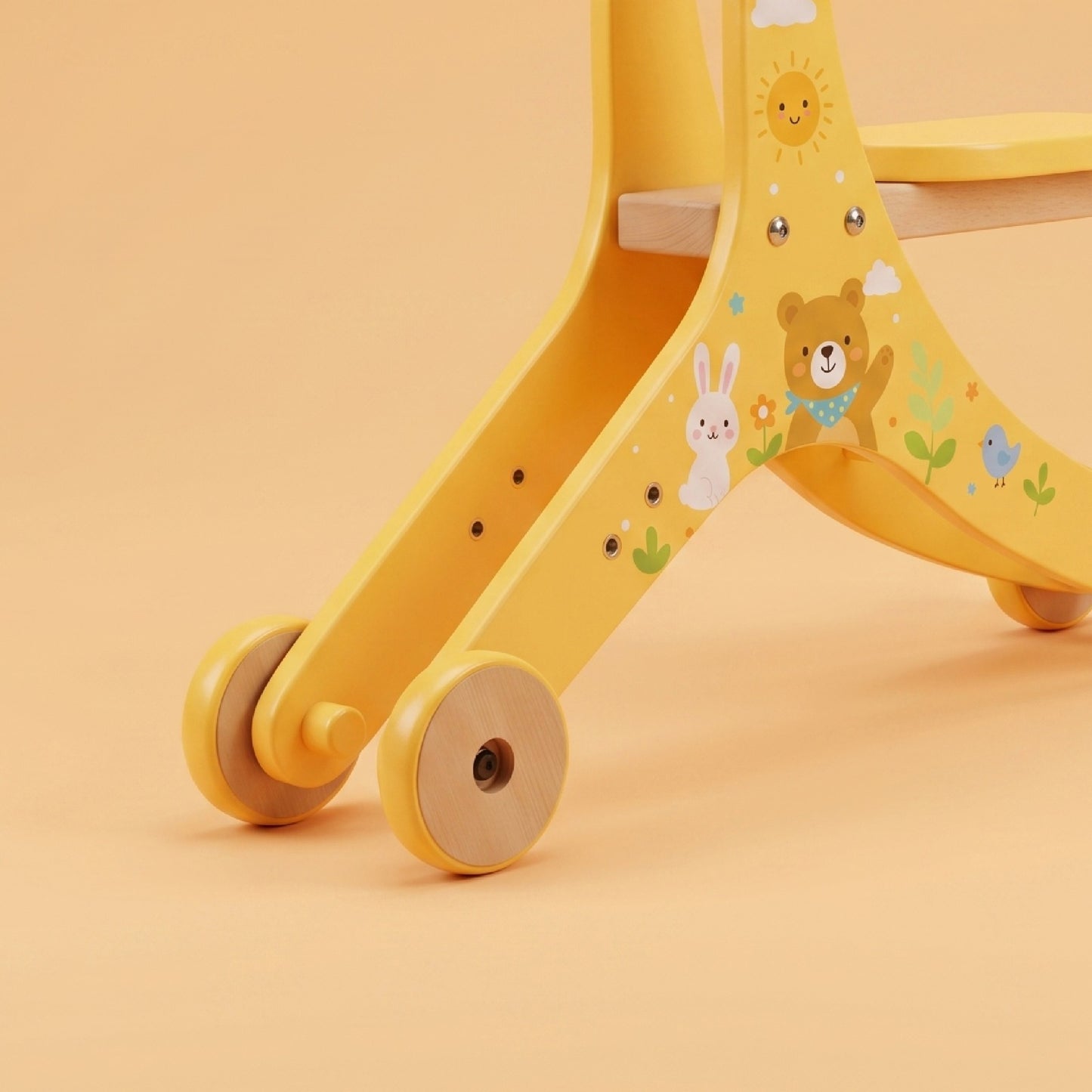 2-in-1 Wooden Push Walker & Ride-On Toy for Toddlers