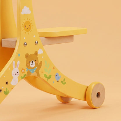 2-in-1 Wooden Push Walker & Ride-On Toy for Toddlers