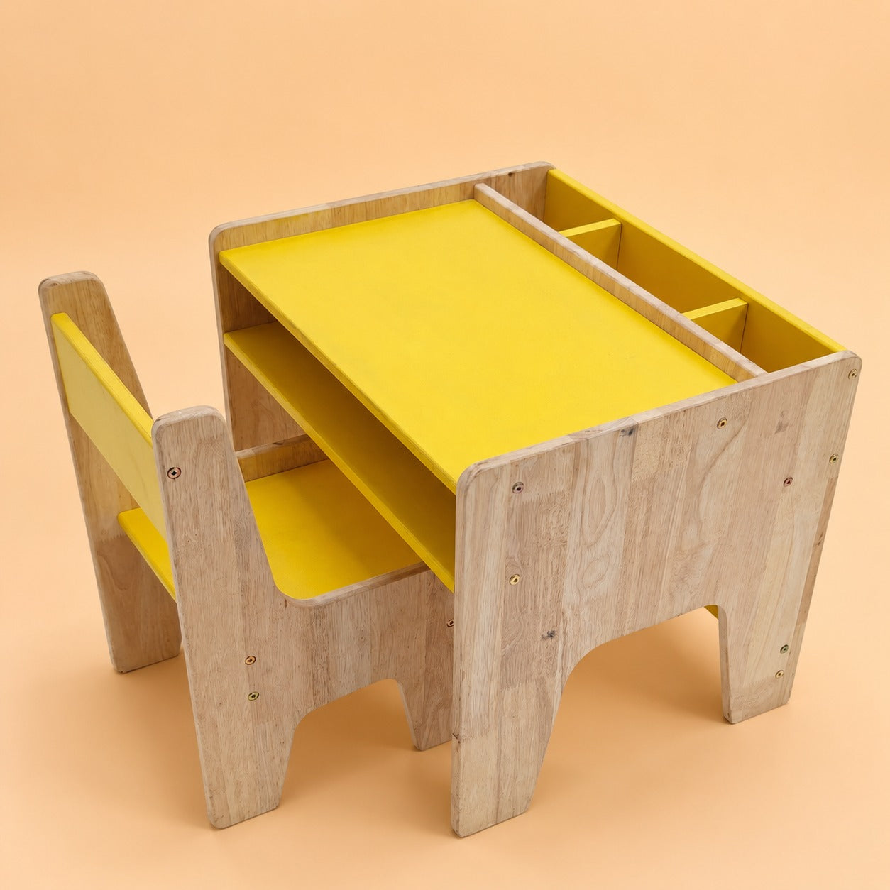 Wooden Kids Study Table & Chair Set with Storage | Montessori Desk