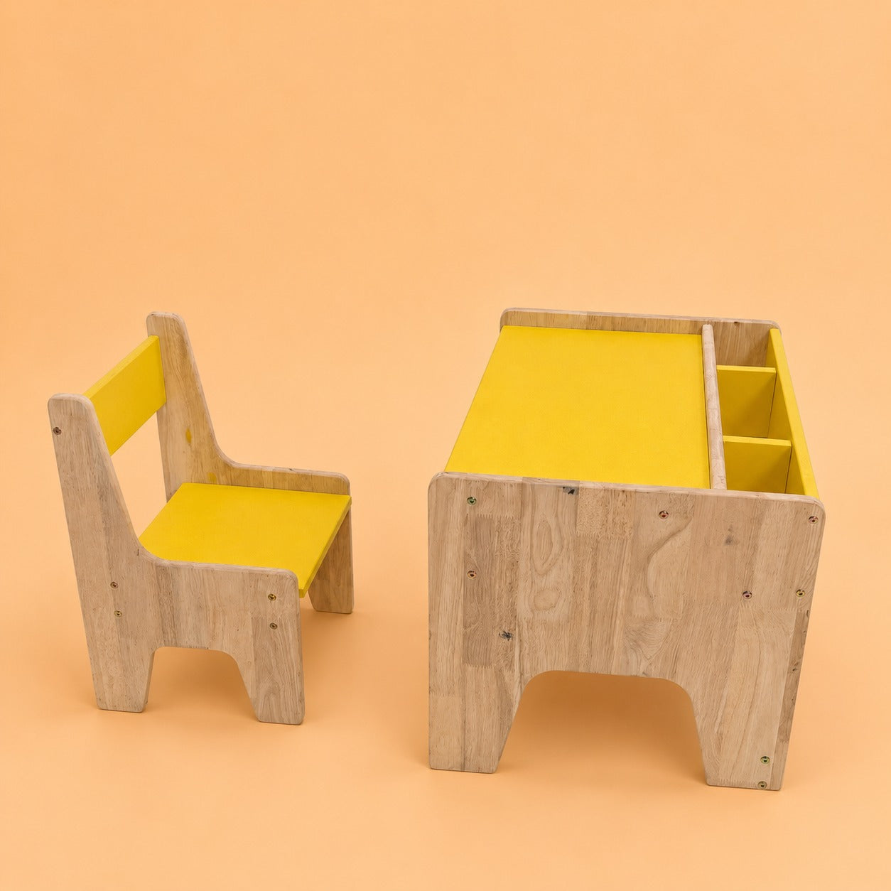 Wooden Kids Study Table & Chair Set with Storage | Montessori Desk