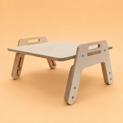 Montessori Adjustable Wooden Kids Table | Toddler Floor Activity Table