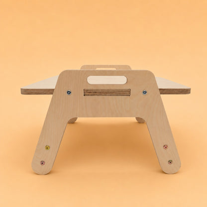 Montessori Adjustable Wooden Kids Table | Toddler Floor Activity Table