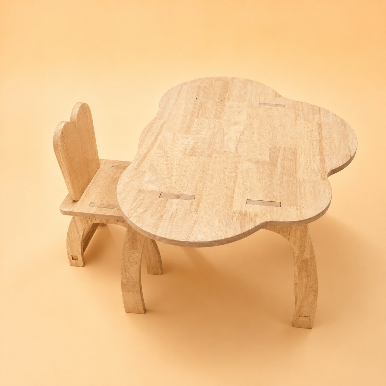 Arty Buds Wooden Kids Table & Chair Set | Montessori Study & Activity Furniture | Premium Natural Wood