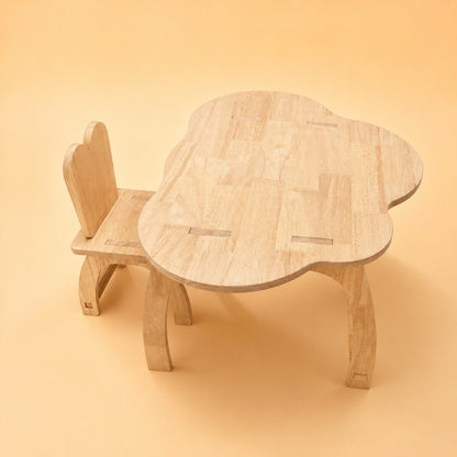 Arty Buds Wooden Kids Table & Chair Set | Montessori Study & Activity Furniture | Premium Natural Wood