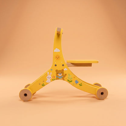 2-in-1 Wooden Push Walker & Ride-On Toy for Toddlers